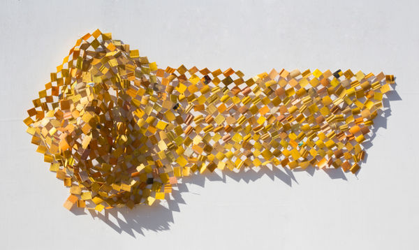 Serge Attukwei Clottey Be strong, 2018 Plastics and wires 52 x 101 in 132.08 x 256.54 cm