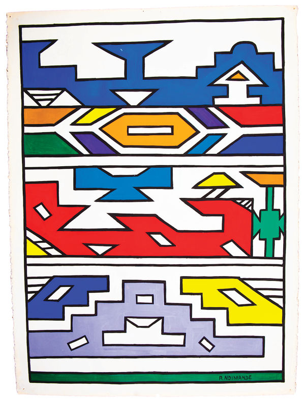 Angelina Ndimande, South Africa, Acrylic painting on paper, Duende Art Projects