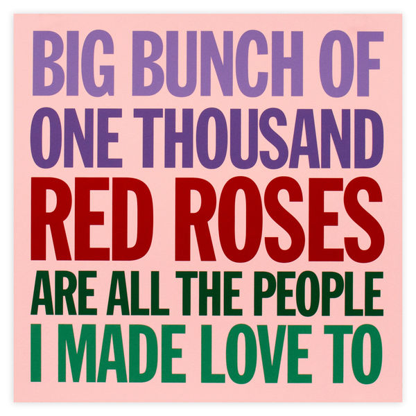 John Giorno Welcoming the Flowers Red Roses Edition Print