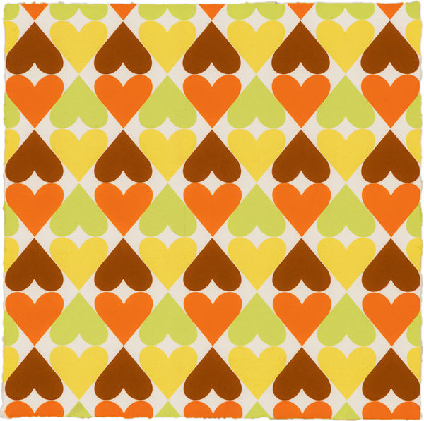 Polly Apfelbaum, There Are Many Hearts (14 x 14) 18, 2020