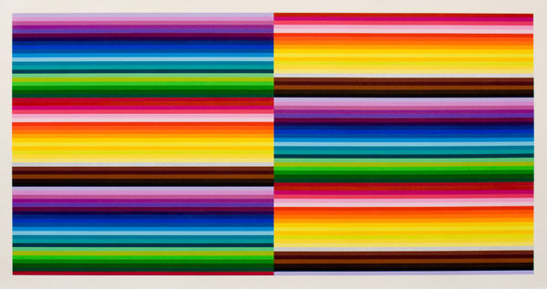 Polly Apfelbaum Durham Press Rainbow Woodblock Monoprint