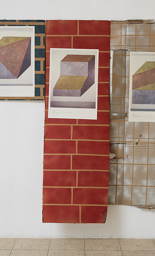 Jonathan Monk, Poster of Sol Lewitt wall painting D. Untitled pasted onto wall painting, 2015