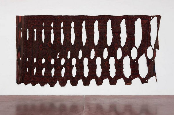 Ariel Schlesinger, Untitled (Burnt carpet), 2014