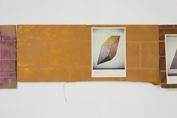 Jonathan Monk, Poster of Sol Lewitt wall painting G. Untitled pasted onto wall painting, 2015