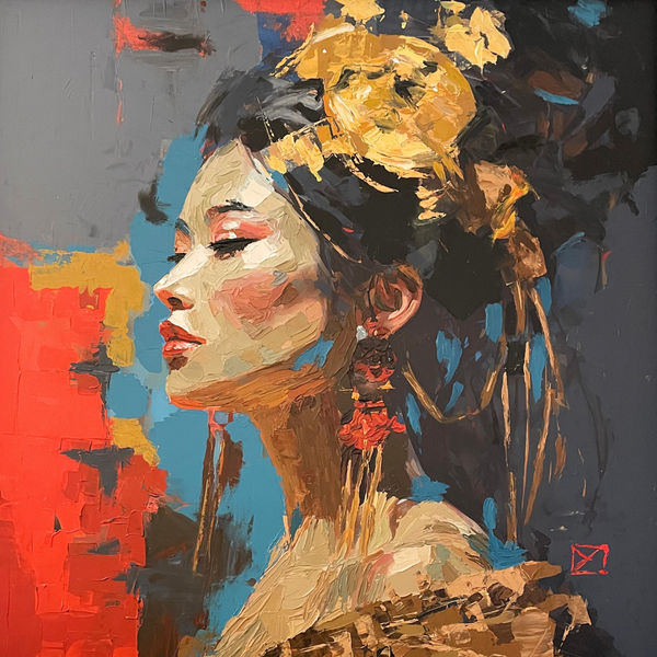 Zara Muse Empress Lü Acrylic on dibond support Including frame: 108 x 108 cm