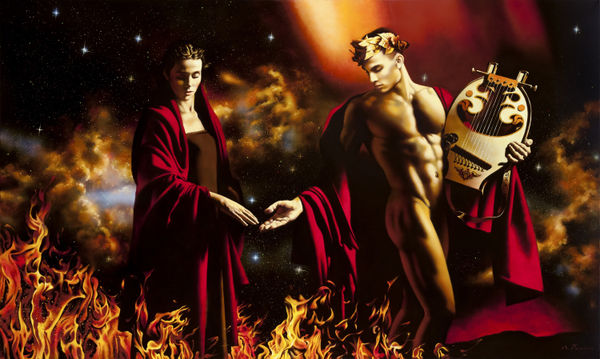 Alexey Golovin Orpheus and Eurydice. Oil on canvas 120 x 200 cm 47 1/4 x 78 3/4 in