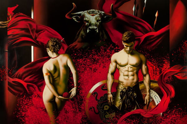 Alexey Golovin Ariadne's Thread. Oil on canvas 200 x 300 cm 78 3/4 x 118 1/8 in