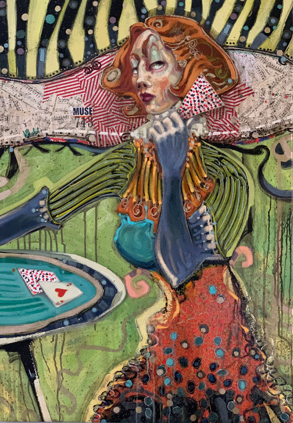 Max Pedreira The Last Card Mixed Media on Canvas 100 x 70 cm 39 3/8 x 27 1/2 in