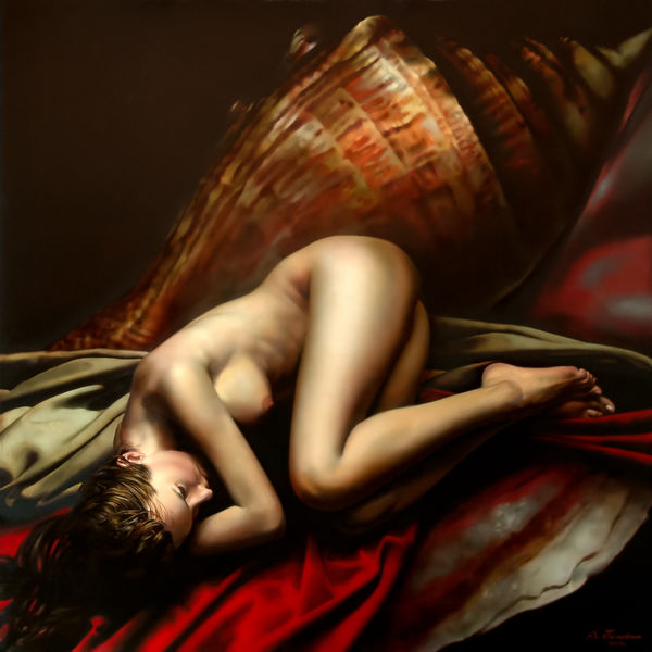 Alexey Golovin The Birth of Venus I. Oil on canvas 120 x 120 cm 47 1/4 x 47 1/4 in