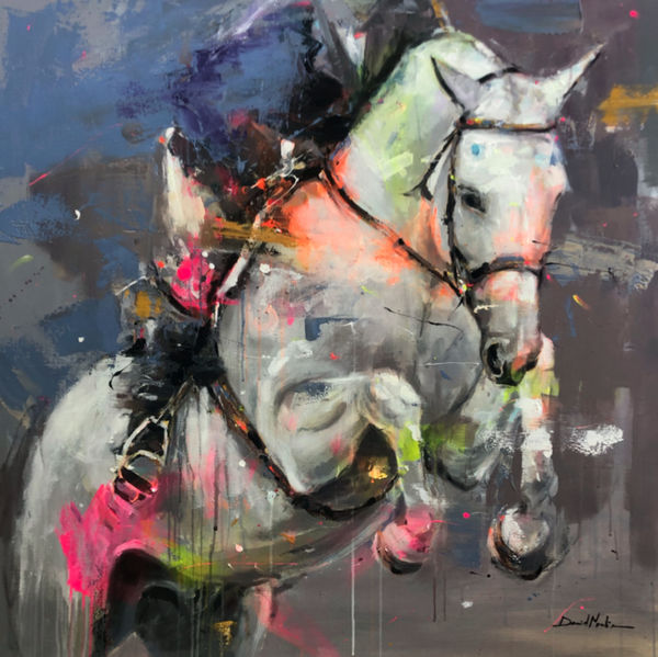 David Noalia Espléndido Mixed media on canvas 100 x 100 cm 39 3/8 x 39 3/8 in