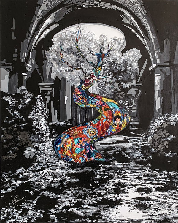 Kristel Bechara The Tree of Knowledge Acrylic on canvas 90 x 70 cm 35 3/8 x 27 1/2 in