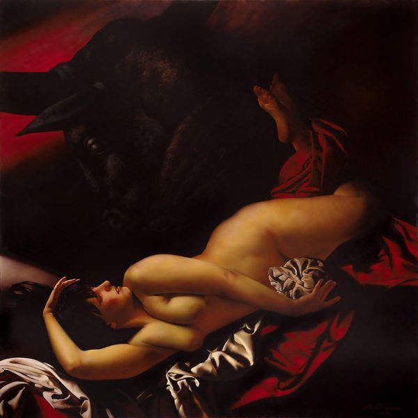Alexey Golovin The Abduction of Europe II. Oil on canvas 140 x 140 cm 55 1/8 x 55 1/8 in
