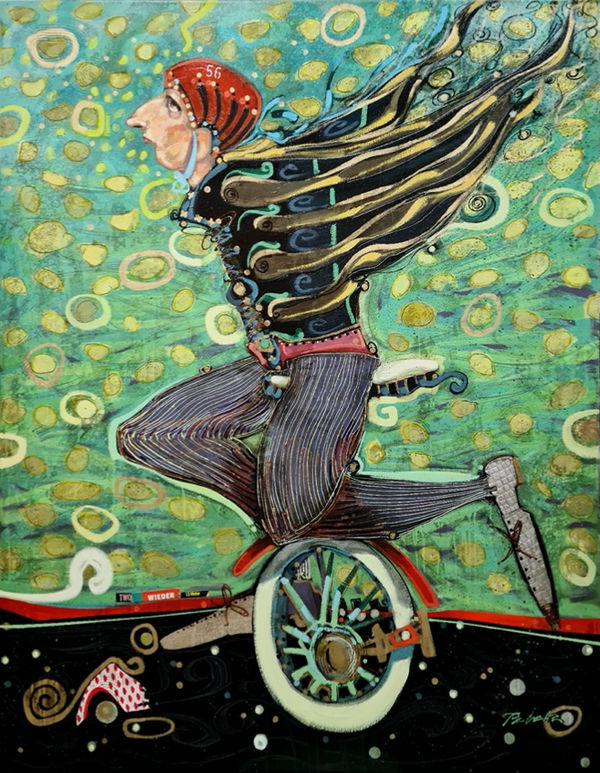 Max Pedreira El conde Bissmark II lo intentará por cuarta vez (Count Bissmark II will try for the fourth time). Mixed media on canvas 140 x 110 cm 55 1/8 x 43 1/4 in