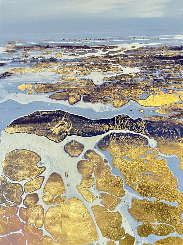 Michael Sole English gold no.106 Oil, acrylic and gold leaf on canvas 85 x 65 cm