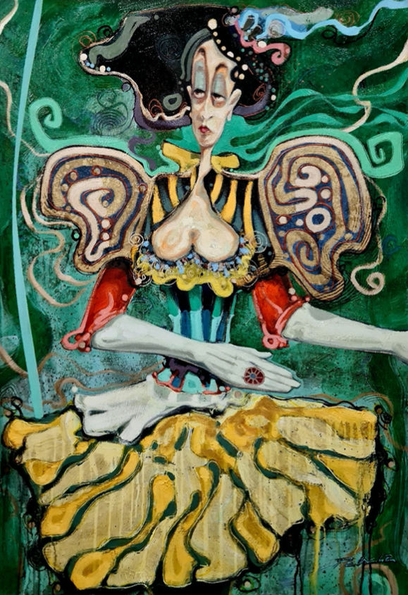 Max Pedreira The summer game. Mixed media on canvas 100 x 70 cm 39 3/8 x 27 1/2 in