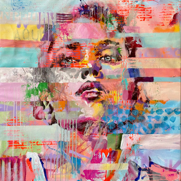 Salva Ginard It's now Mixed media on canvas 90 x 90 cm 35 3/8 x 35 3/8 in