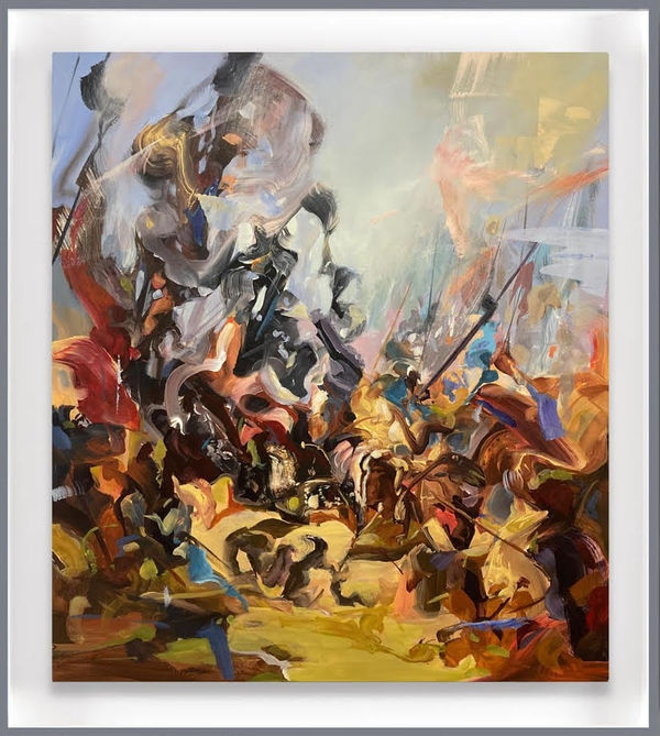 Dairo Vargas Morning Glory, 2022 Mixed media on canvas 35 7/8 x 31 7/8 in (framed size) 91 x 81 cm (framed size)