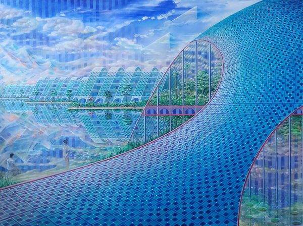 Caio Locke Hemispheres Acrylic on canvas 90 x 120 cm 35 3/8 x 47 1/4 in