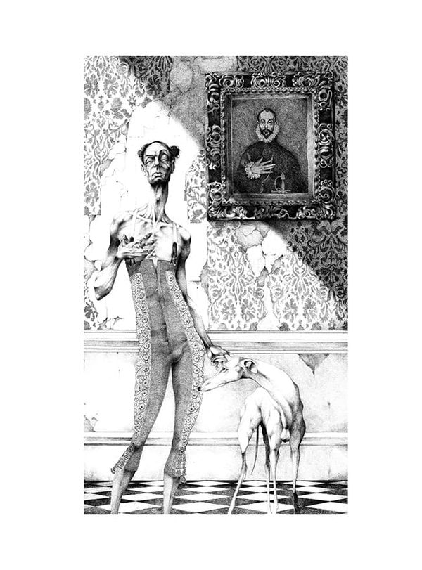 Adolfo Arenas Alonso Theotokoupolus. PRINT Giclée&Iris print on superalpha paper 250g. Hand embellished by the author. 111 x 76 cm 43 3/4 x 29 7/8 in