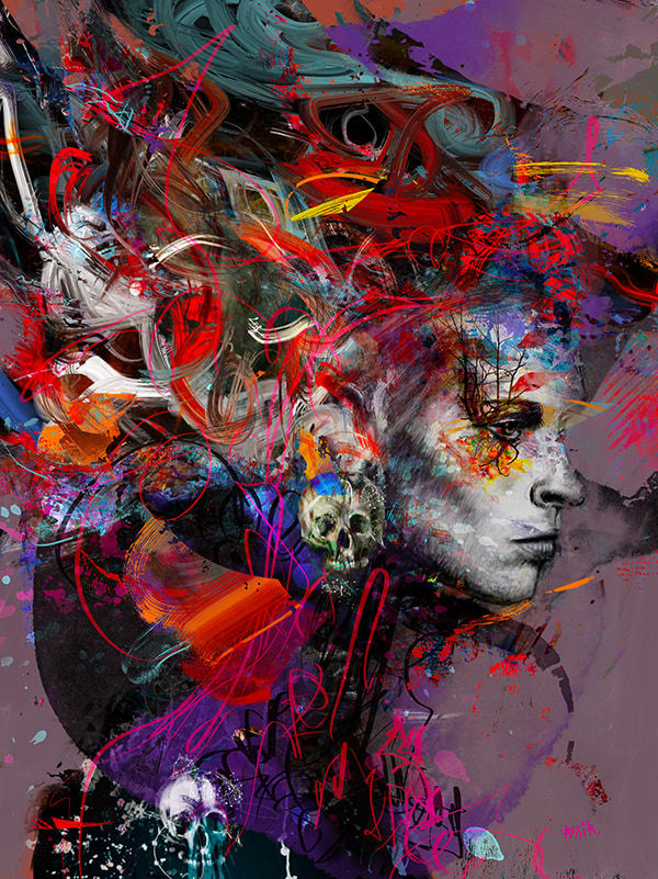 Yossi Kotler The Realm of Jupiter. Mixed media on canvas 120 x 89 x 5 cm 47 1/4 x 35 x 2 in