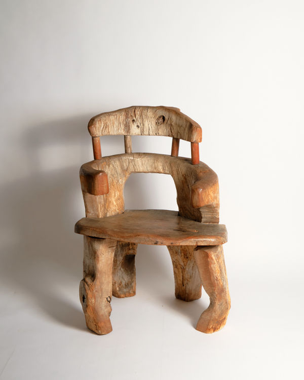 20th Century European, Wooden 'dugout' chair