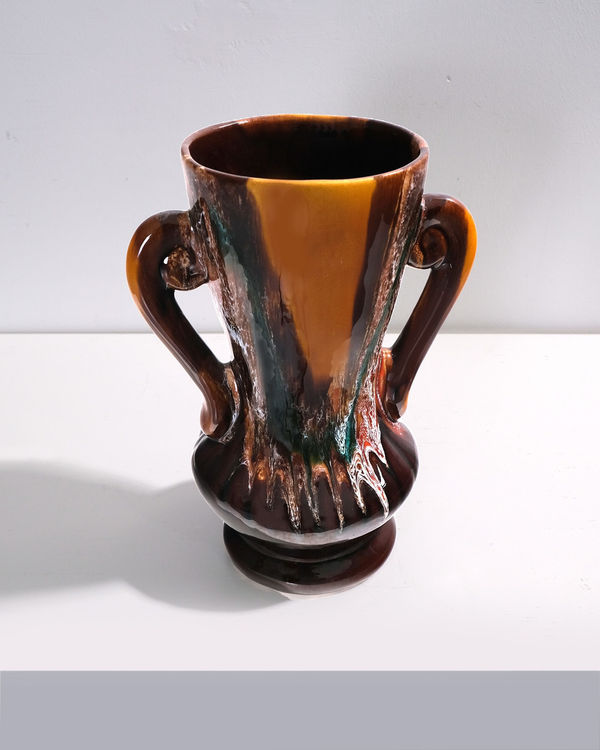 Vallauris, Handled Flared Vase