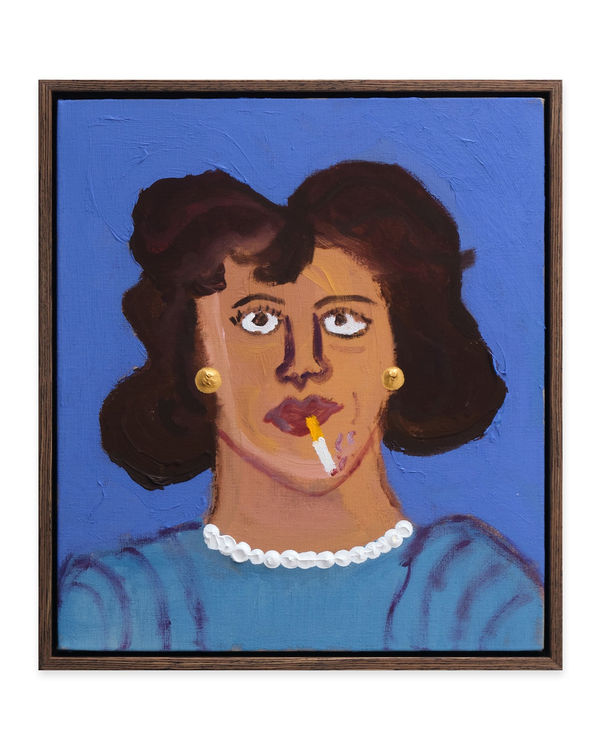 Isaac Benigson, Lady with gold earrings having a cigarette break.