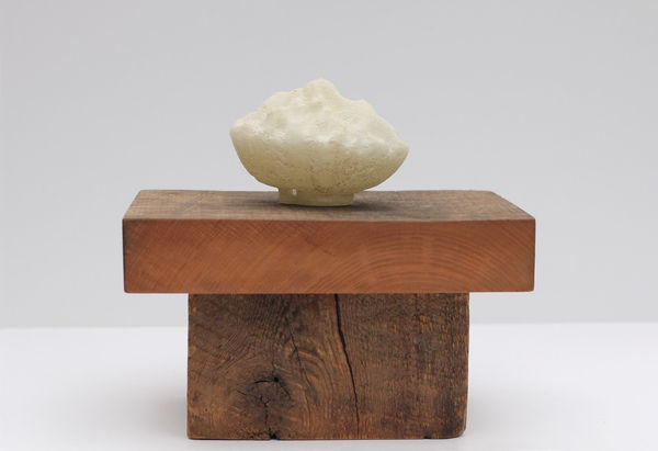 Malia Jensen Head, 2020 kiln cast glass, concrete 9.5 x 8 x 7" (w/ base)