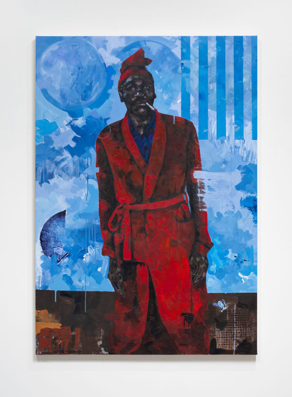 Jeremy Okai Davis Diddley Bow (Moses Williams), 2024 acrylic on canvas wrapped panel 72 x 50"