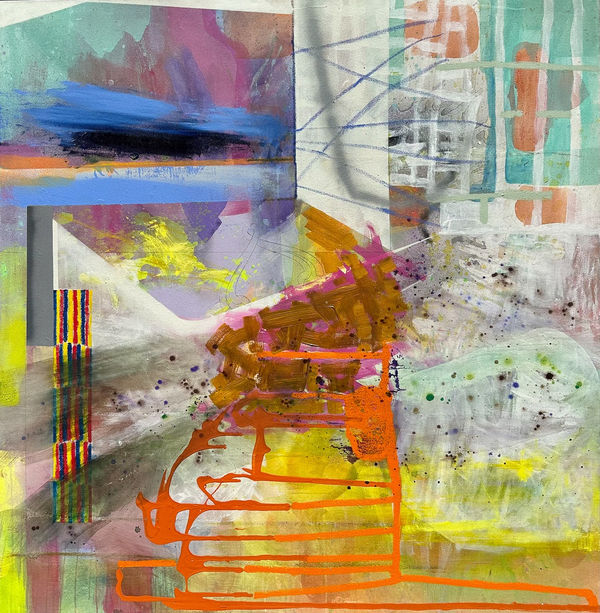 Willy Heeks Studio Space, 2023 oil and acrylic on canvas 66 x 64"