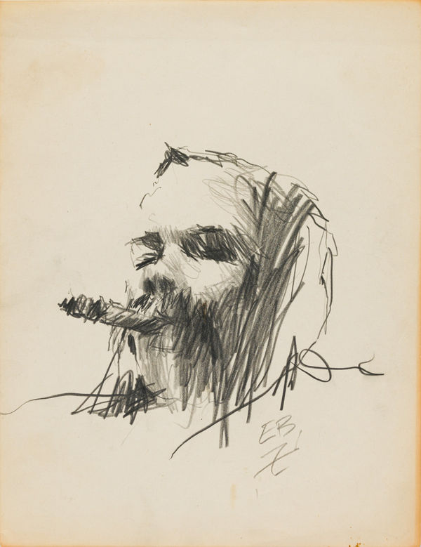 Ed Bereal Untitled (Self Portrait) EB-S4, 1958-1965 graphite on paper 11 x 8.5" paper 17 x 14.25" framed