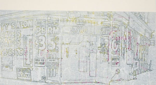 Mark Bradford Untitled (monoprints), 2004 monoprint with lithograph and screenprint on paper 13.5 x 24" paper 18.5 x 29" framed Signed and numbered in pencil