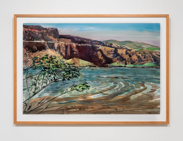 Henk Pander Cliffs at Horse Thief Lake, 2003 watercolor 40 x 60" paper 45.5 x 64.5" framed