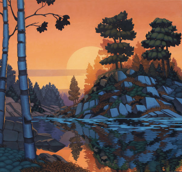 Nathaniel Meyer Sunset House III Oil on canvas 56 x 60 in 142.2 x 152.4 cm