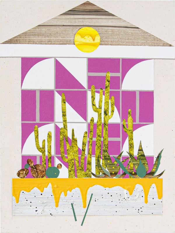 Mira Song Garden Breeze #9_Cactus Home, 2024 oil and acrylic on canvas 41 cm x 30.5 cm