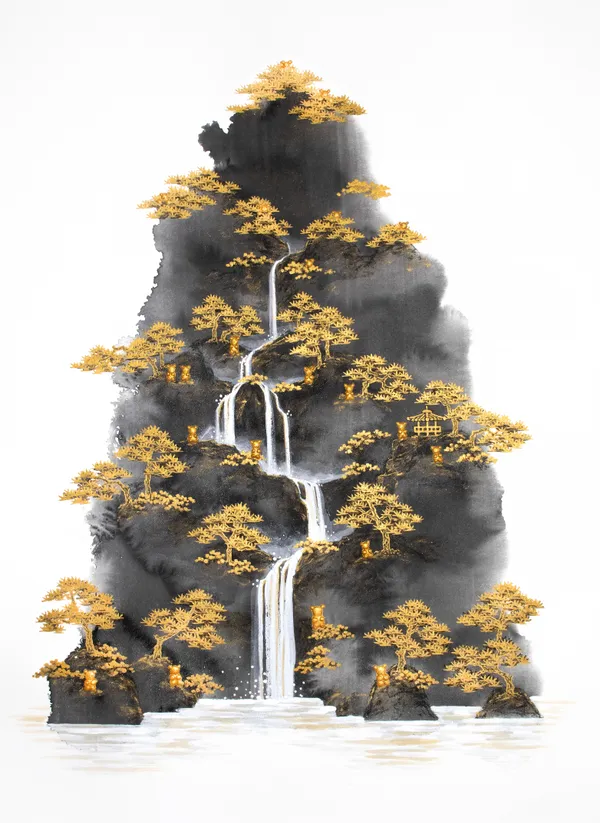 하리보도54 (HARIBO Island 54), 2024 장지에 혼합재료 72.7 x 53 cm