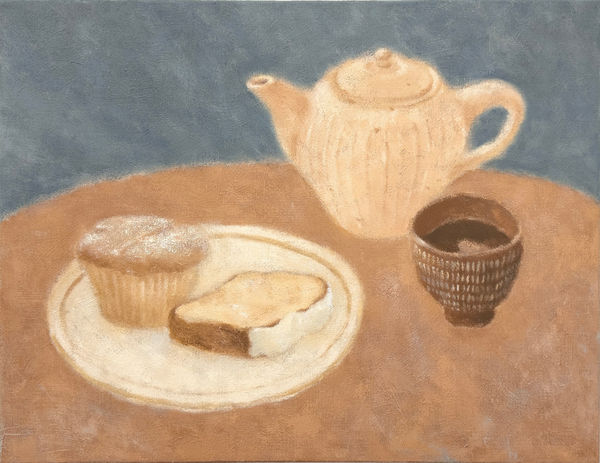 키츠 kits 오후의 차, 2023 acrylic on canvas 31.8 x 40.9 cm