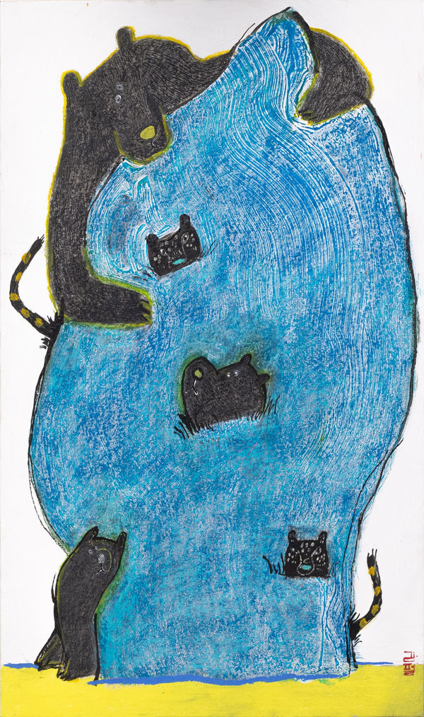 Pearl Kim 어디어디숨었니 (Where Are You Hiding), 2023 coloring with oil pastels on paper 41 cm x 24 cm