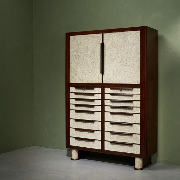 Aldo Tura, Early and Rare Large Eggshell Cabinet, Italy, 1940s