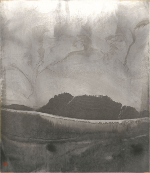 李安成 Lee An-cheng 無題山水 Untitled (Landscape) , c. 1999-2000s 水墨／畫宣板 Ink on paperboard 20 7/8 x 17 3/4 in 53 x 45 cm