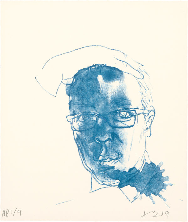 劉小東 LIU Xiaodong, 藍色自畫像 Blue Self Portrait Ed. 6、8、14、17、19/30, 2019