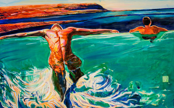 顧福生 Fu-Sheng KU 景觀 The View, 2014 油彩／畫布 Oil on canvas 42 1/8 x 68 1/8 in 107 x 173 cm