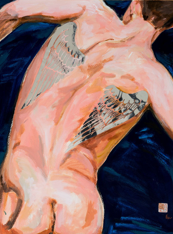 顧福生 Fu-Sheng KU 雙翼 Wings, 2010 綜合媒材／紙 Mixed media on paper 24 1/8 x 18 1/8 in 61 x 46 cm