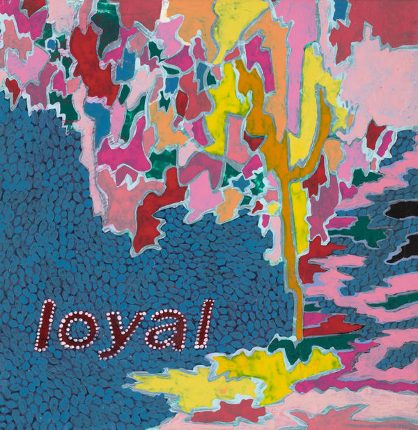 王玫玲 Mei Ling WANG 忠誠 Loyal, 2022 壓克力顏料、批土／畫布 Acrylic and putty on canvas 7 7/8 x 7 7/8 in 20 x 20 cm