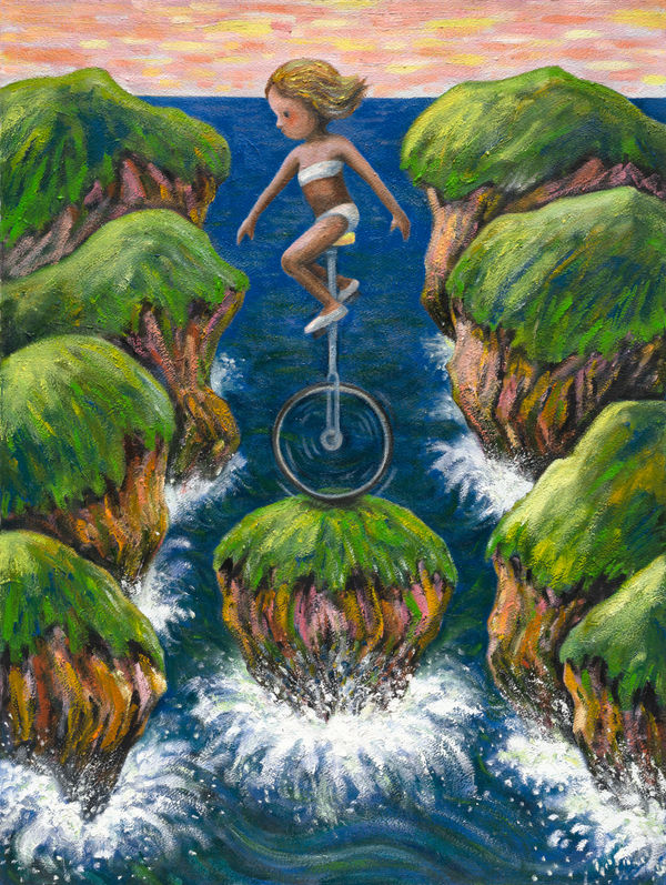 幾米 Jimmy Liao 當我獨樹一格的模樣 When I Become a Unique Presence, 2023 油彩／紙 Oil on paper 76.5 x 57 cm