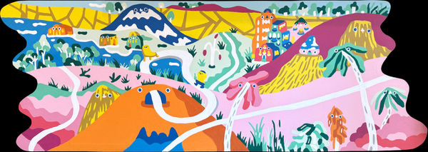 林雅儀 Zoie LAM Dialogue 2, 2024 壓克力顏料／畫布 Acrylic on canvas 40 x 109 cm