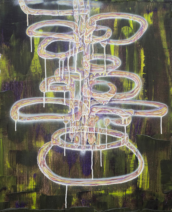 劉文豪 LIU Wen Hao 常青 2 Evergreen 2, 2022 壓克力顏料、噴漆／畫布 Acrylic and spray print on canvas 25 5/8 x 20 7/8 in 65 x 53 cm