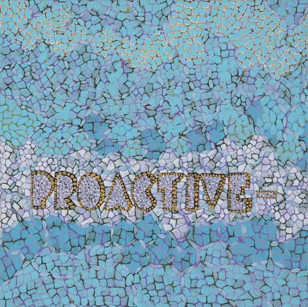 王玫玲 Mei Ling WANG 光明面 Proactive, 2022 壓克力顏料、批土／畫布 Acrylic and putty on canvas 9 7/8 x 9 7/8 in 25 x 25 cm