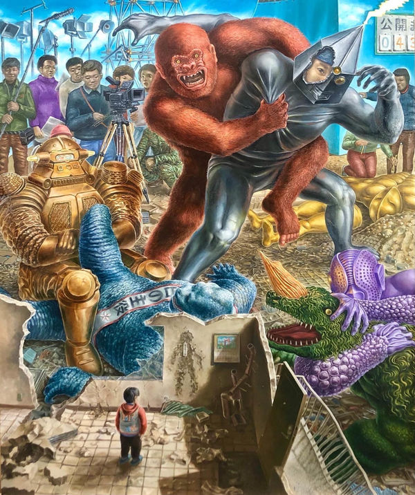 津田光太郎 Kotaro TSUDA Melee, 2021 油彩／木板 Oil on wooden panel 28 3/4 x 23 5/8 in 73 x 60 cm