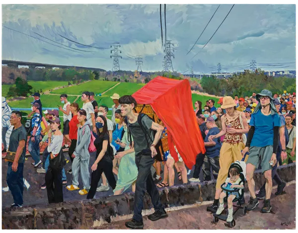 刘小东 LIU Xiaodong, 过桥 Bridge Crossing, 2024